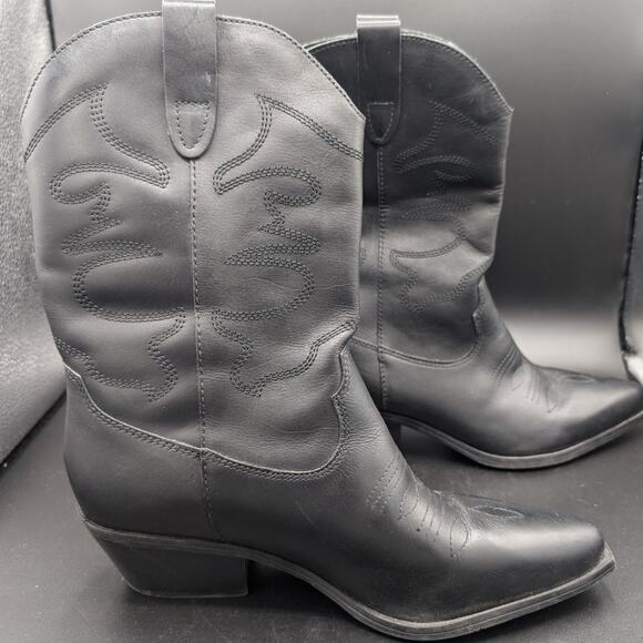 Steve Madden boots Womens 10 M Black Country Cowgirl Rodeo Western Farmer Ranch - Picture 1 of 8